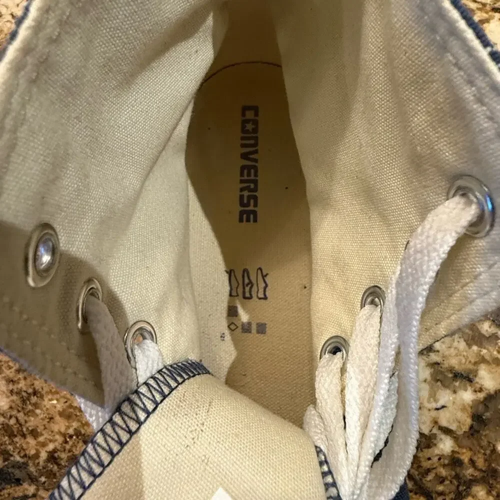 Converse Men's 8.5 and Women’s 10.5 High-Top Sneakers - Dark Blue and White - Picture 7 of 8